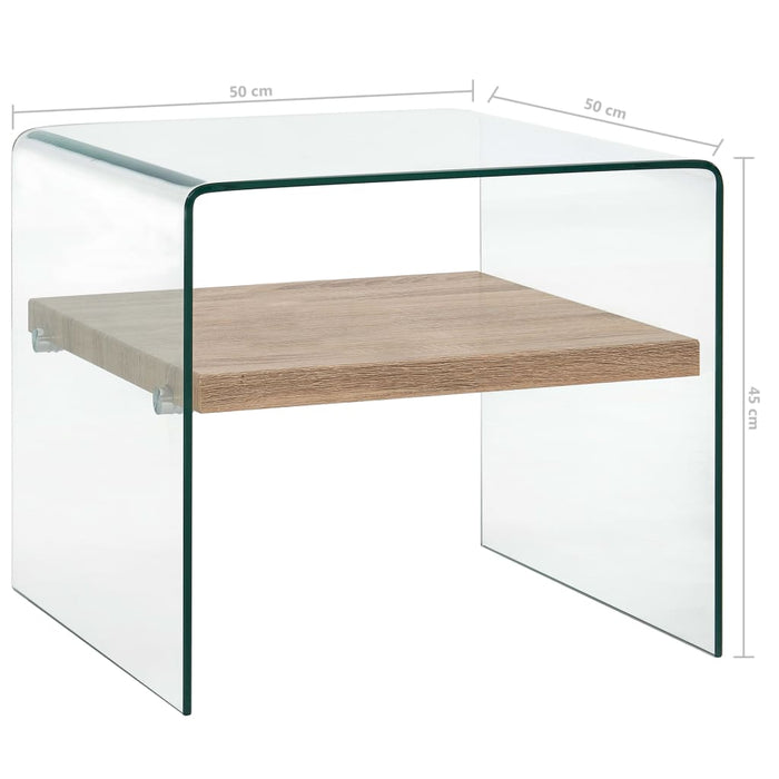 Medina Salontafel 50x50x45 cm gehard glas transparant