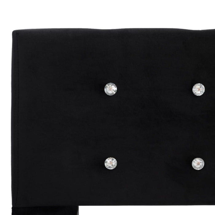 Medina Bed met traagschuim matras fluweel zwart 140x200 cm