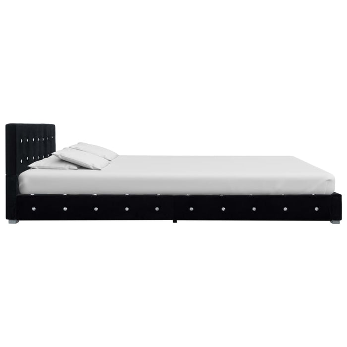 Medina Bed met matras fluweel zwart 140x200 cm