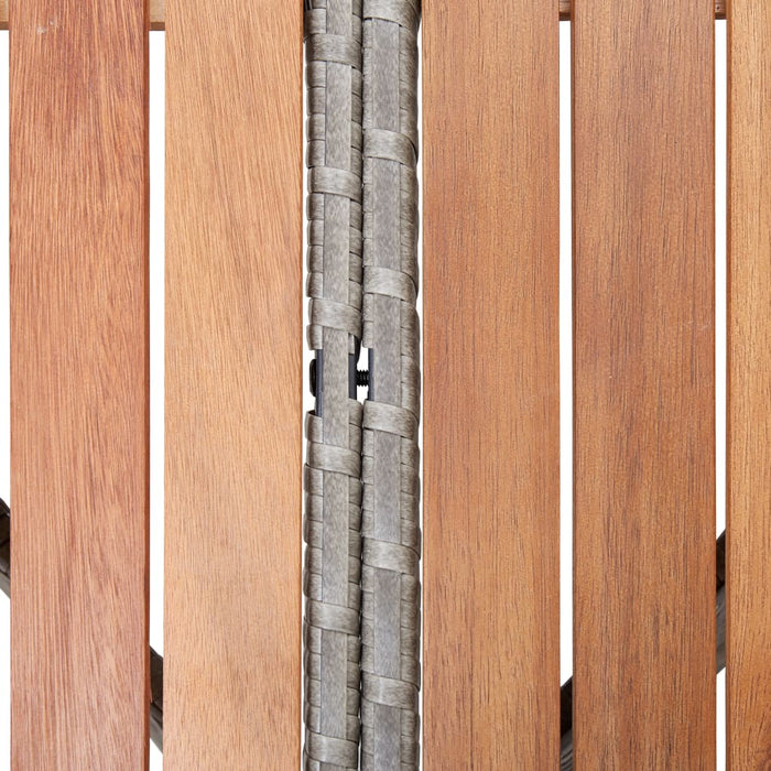 Medina Tuintafel 115x74 cm poly rattan en massief acaciahout grijs