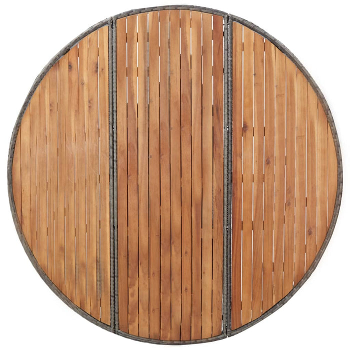 Medina Tuintafel 150x74 cm poly rattan en massief acaciahout grijs
