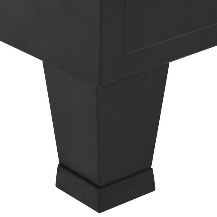 Medina Kledingkast industrieel 90x40x140 cm staal zwart