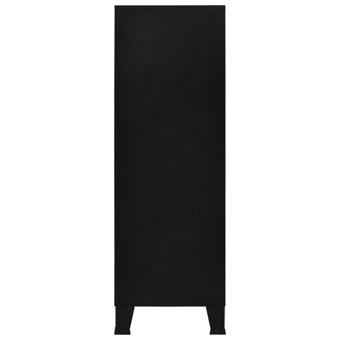 Medina Archiefkast met 6 deuren industrieel 75x40x120 cm staal zwart
