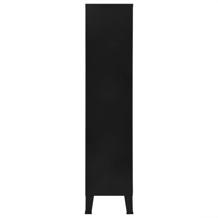 Medina Boekenkast industrieel 90x40x180 cm staal zwart