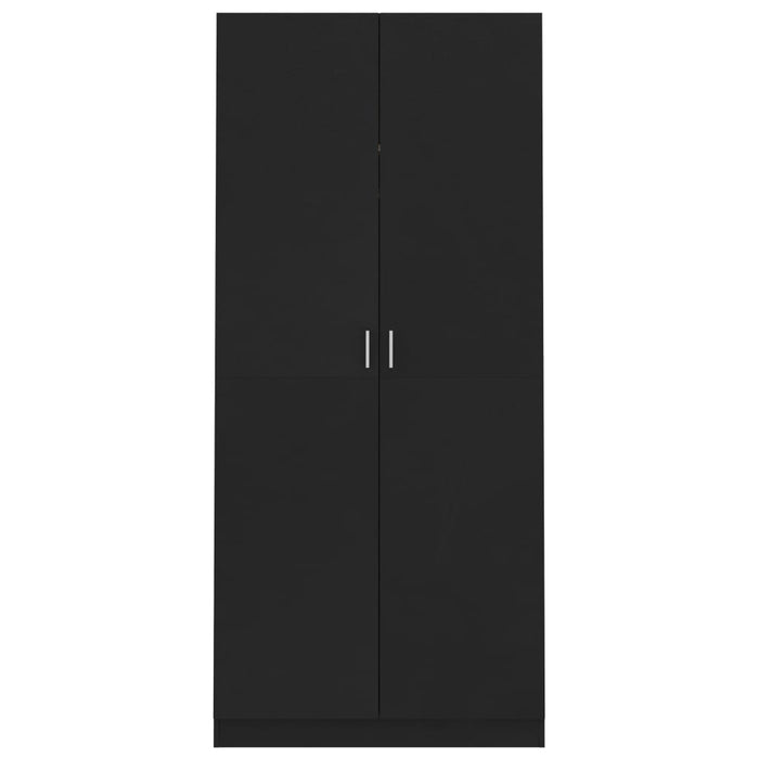 Medina Kledingkast 90x52x200 cm spaanplaat zwart