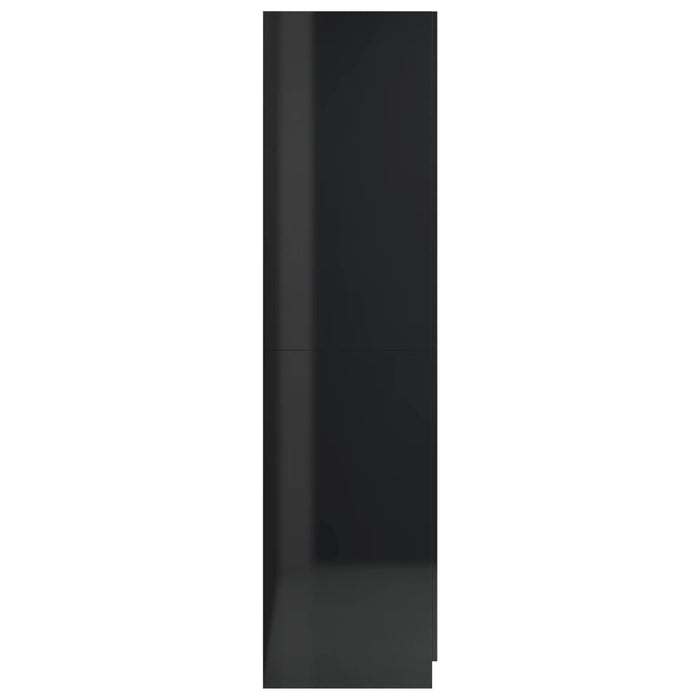 Medina Kledingkast 90x52x200 cm spaanplaat hoogglans zwart
