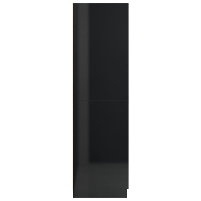 Medina Kledingkast 80x52x180 cm spaanplaat hoogglans zwart