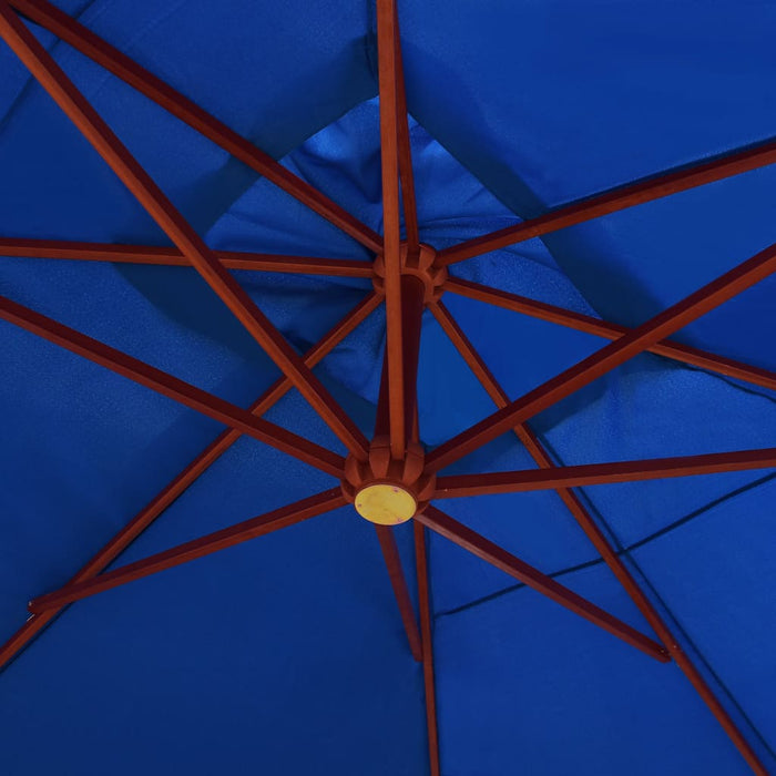 Medina Zweefparasol met houten paal 400x300 cm blauw