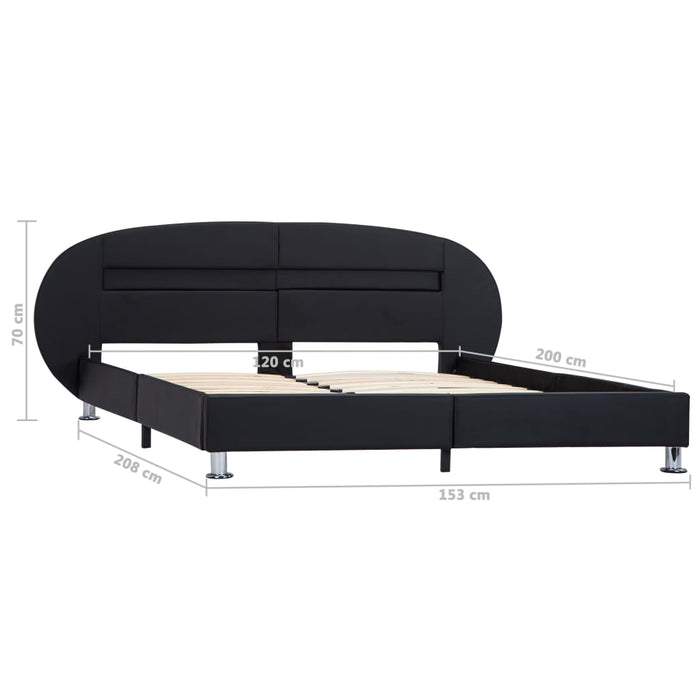 Medina Bedframe met LED kunstleer zwart 120x200 cm