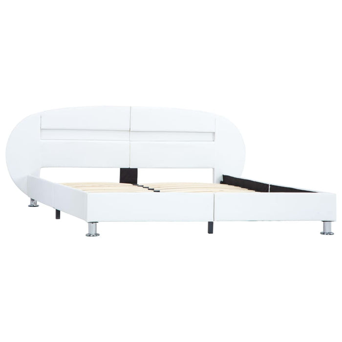 Medina Bedframe met LED kunstleer wit 120x200 cm