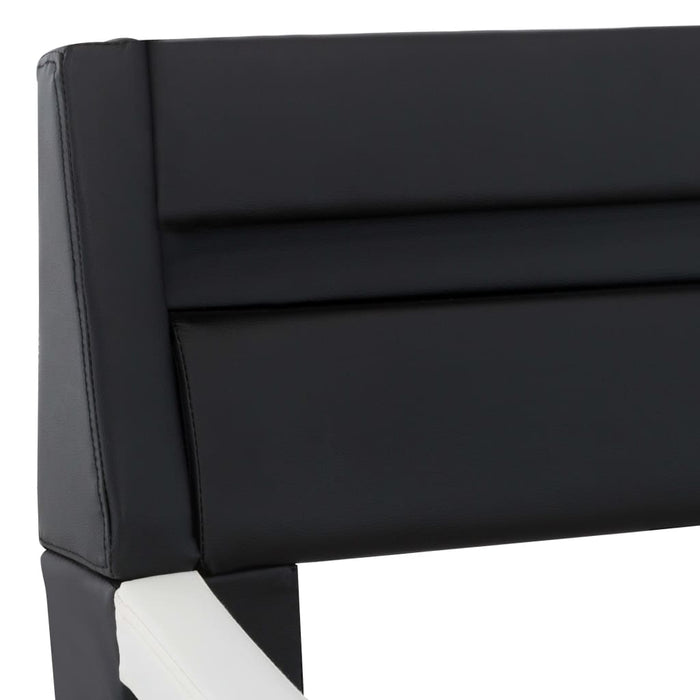 Medina Bedframe met LED kunstleer zwart en wit 140x200 cm