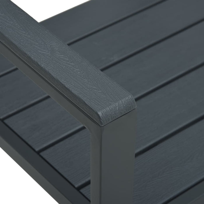 Medina Tuinbank hout-look 120 cm HDPE grijs