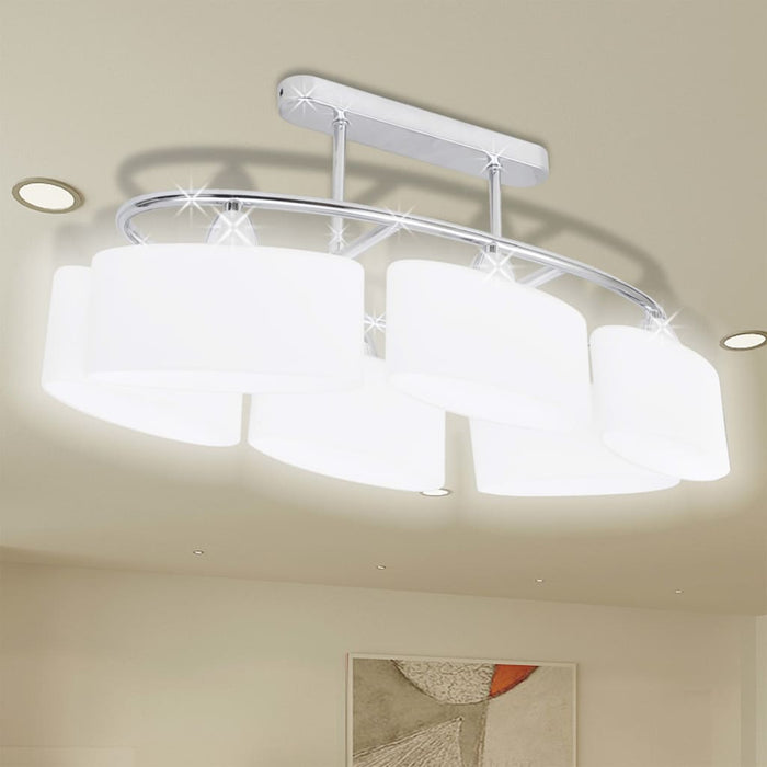 Medina Plafondlamp met ellipsvormige glazen kappen 2 st E14