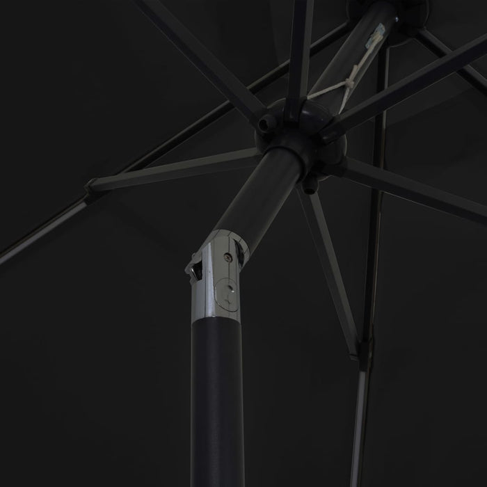 Medina Parasol met LED-verlichting en aluminium paal 300 cm zwart
