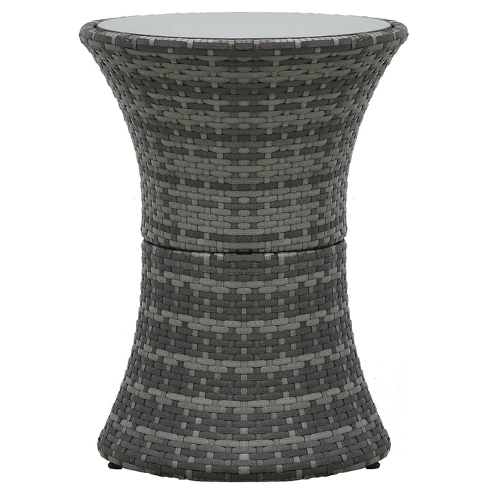 Medina Tuinbijzettafel kegelvormig poly rattan grijs