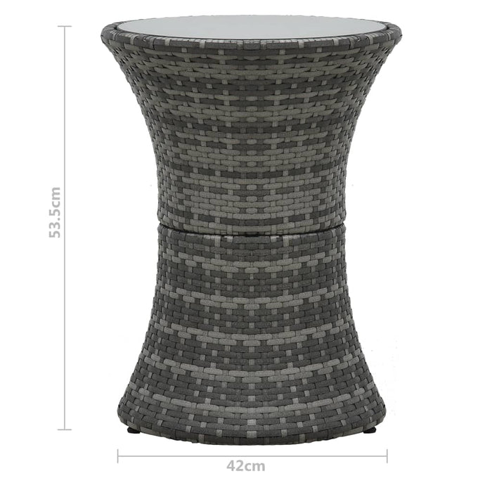 Medina Tuinbijzettafel kegelvormig poly rattan grijs