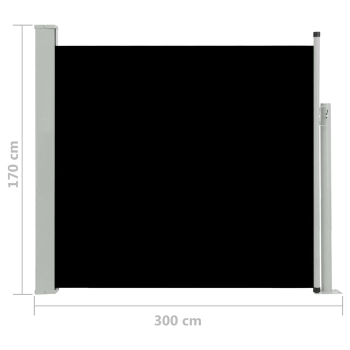 Medina Tuinscherm uittrekbaar 170x300 cm zwart