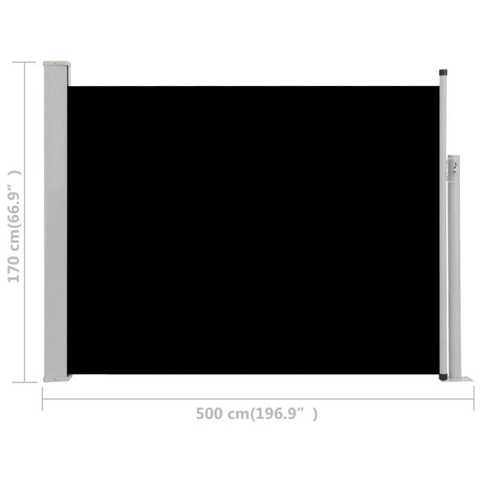 Medina Tuinscherm uittrekbaar 170x500 cm zwart