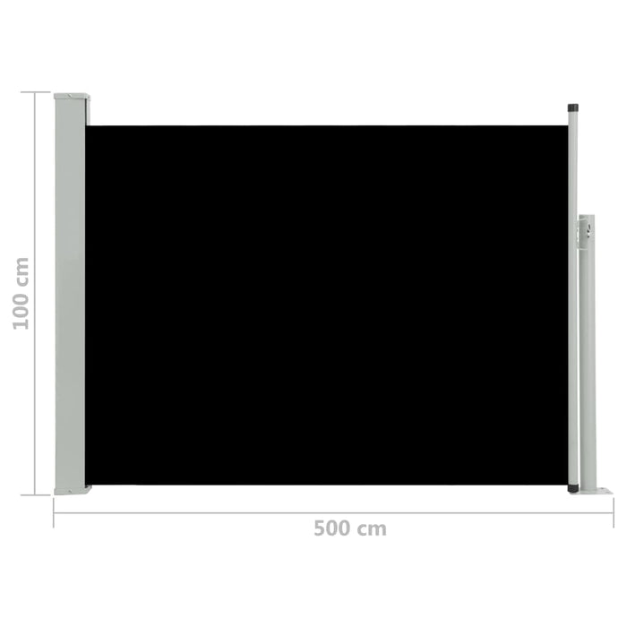 Medina Tuinscherm uittrekbaar 100x500 cm zwart