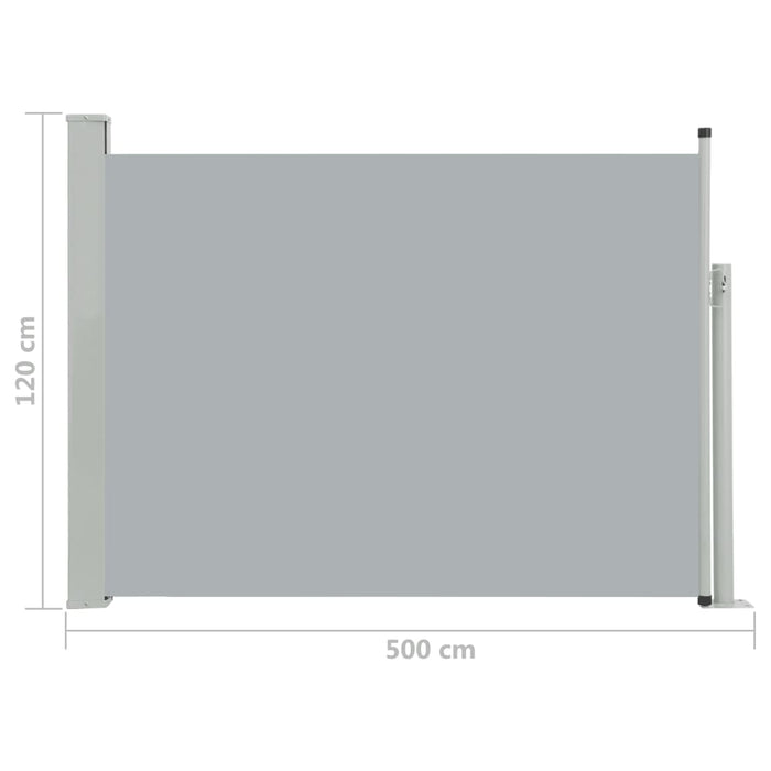 Medina Tuinscherm uittrekbaar 120x500 cm grijs