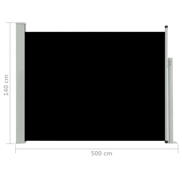 Medina Tuinscherm uittrekbaar 140x500 cm zwart
