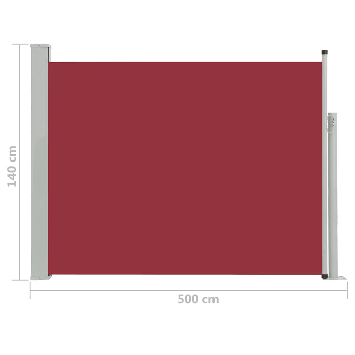 Medina Tuinscherm uittrekbaar 140x500 cm rood