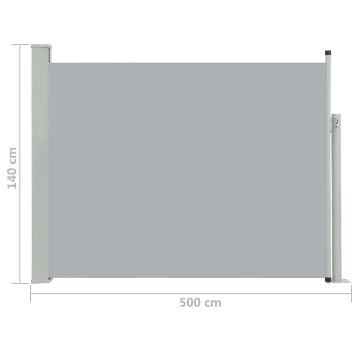 Medina Tuinscherm uittrekbaar 140x500 cm grijs
