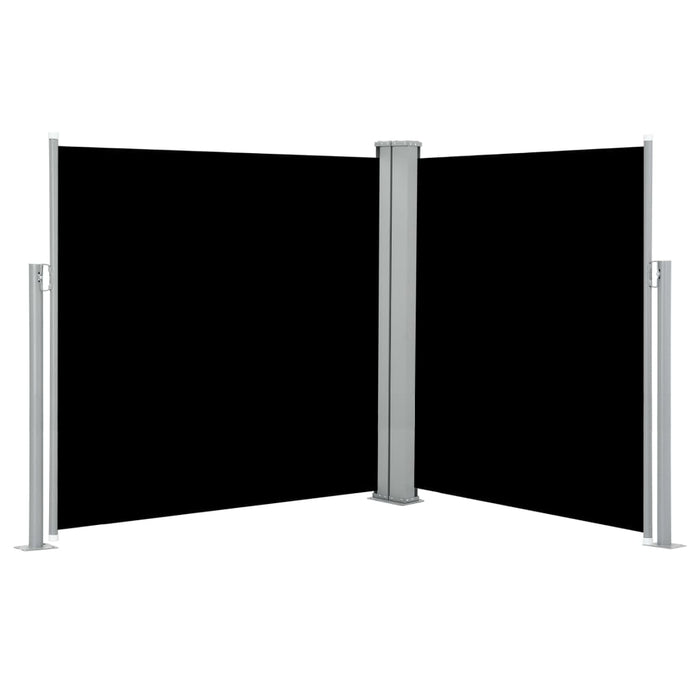 Medina Tuinscherm uittrekbaar dubbel 170x600 cm zwart