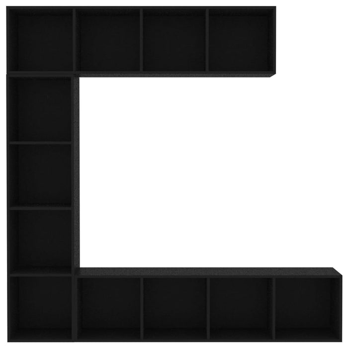 Medina 3-delige Boekenkast-/tv-meubelset 180x30x180 cm zwart