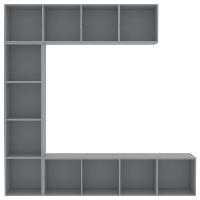 Medina 3-delige Boekenkast-/tv-meubelset 180x30x180 cm grijs
