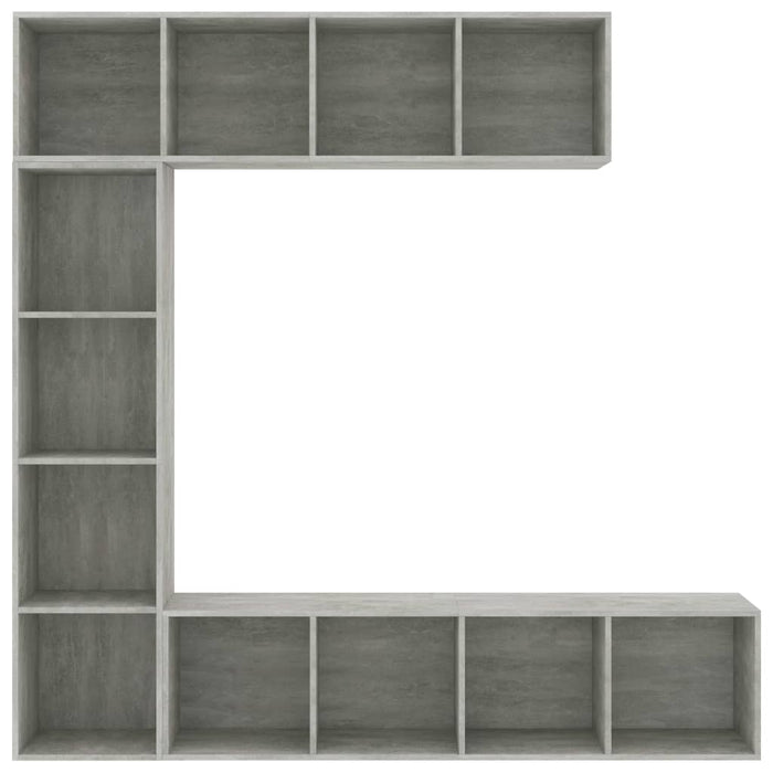 Medina 3-delige Boekenkast-/tv-meubelset 180x30x180 cm betongrijs