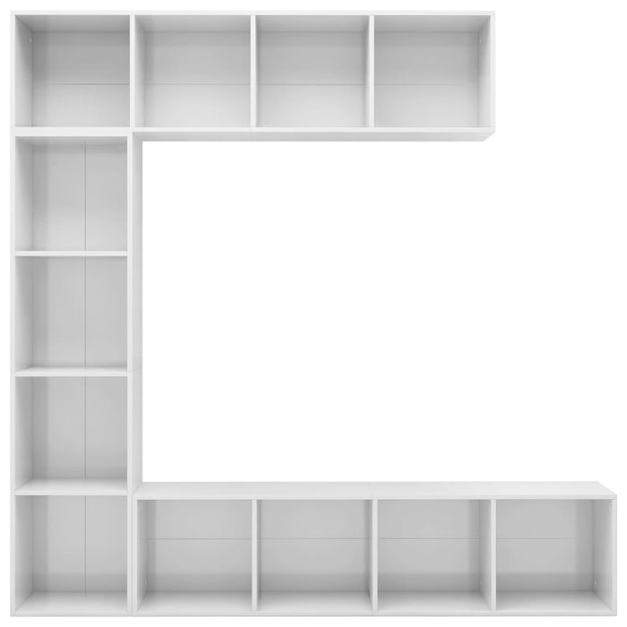 Medina 3-delige Boekenkast-/tv-meubelset 180x30x180 cm hoogglans wit