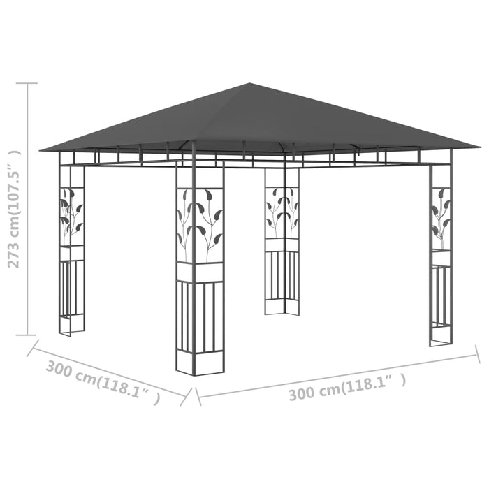 Medina Prieel met klamboe 180 g/m² 3x3x2,73 m antraciet