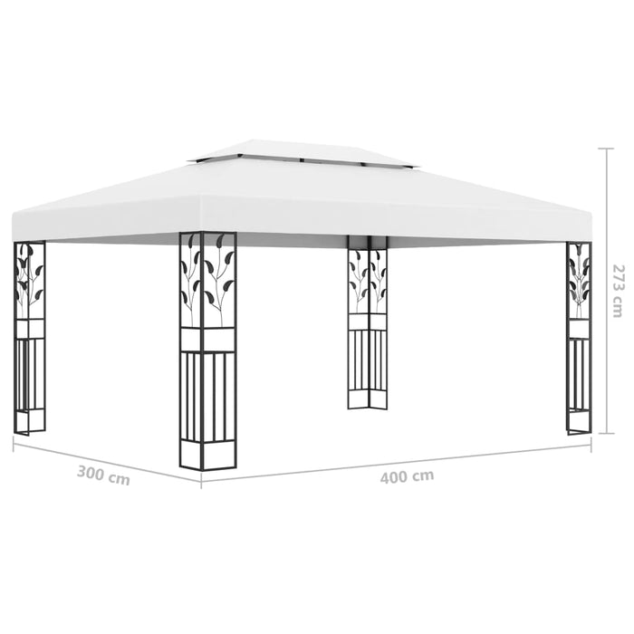 Medina Prieel met dubbel dak 3x4 m wit
