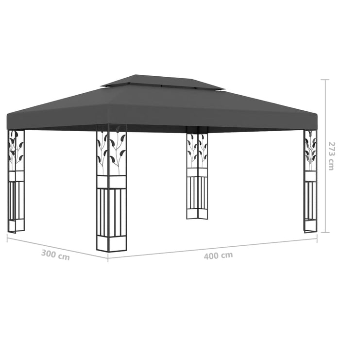 Medina Prieel met dubbel dak 3x4 m antraciet