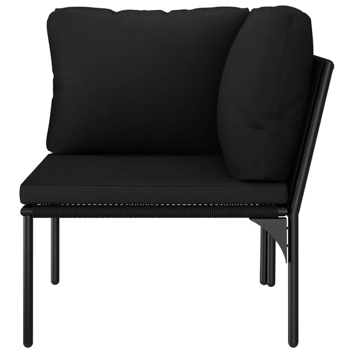 Medina 3-delige Loungeset met kussens PVC zwart