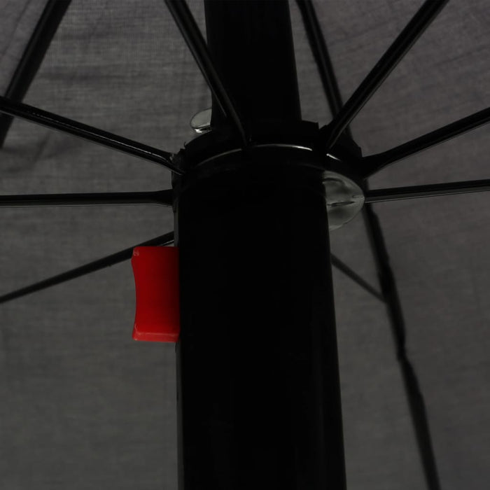 Medina Loungebed met parasol poly rattan grijs