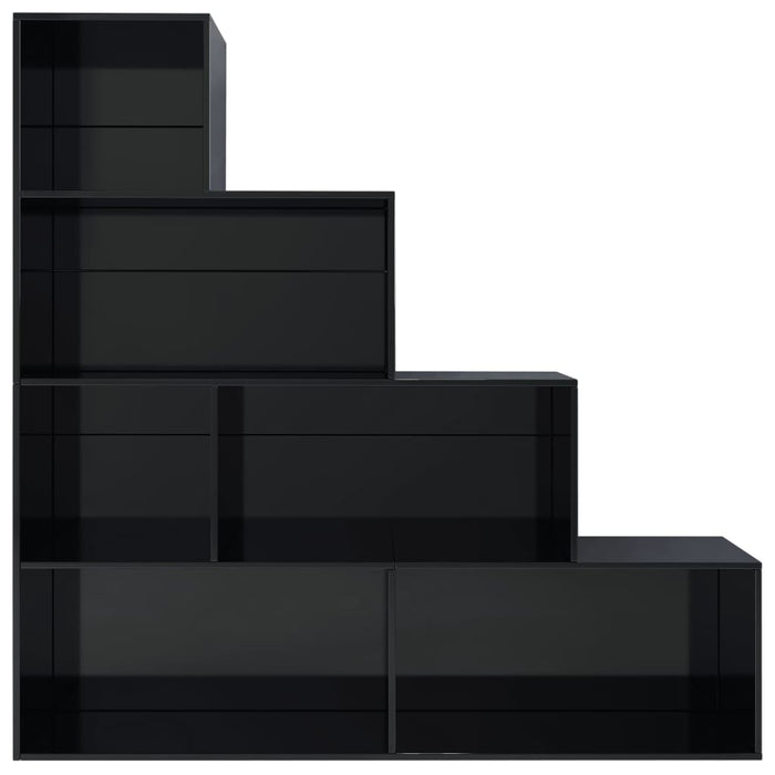 Medina Boekenkast/kamerscherm 155x24x160 cm spaanplaat hoogglans zwart