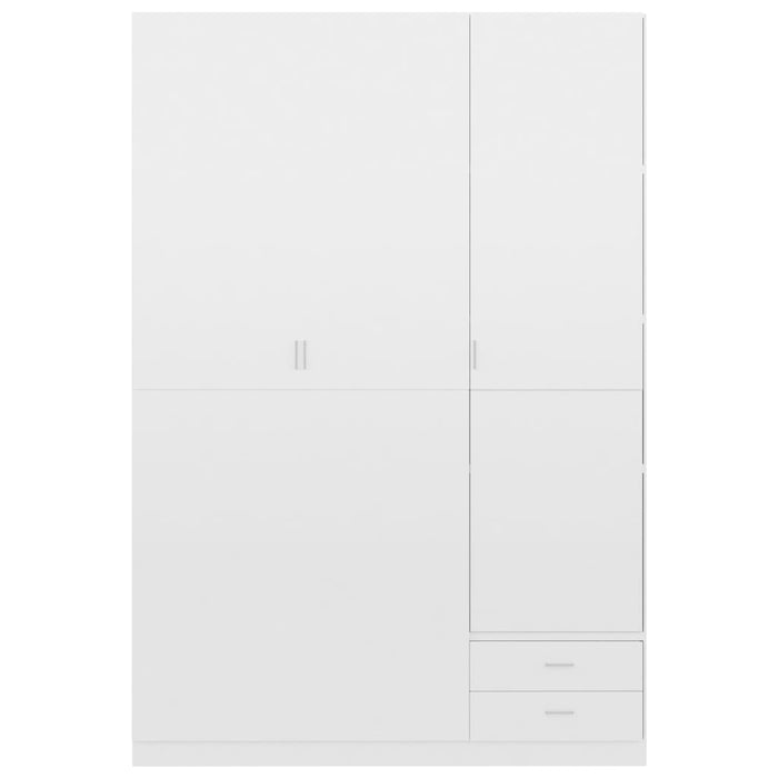 Medina Kledingkast 3-deurs 120x50x180 cm spaanplaat hoogglans wit