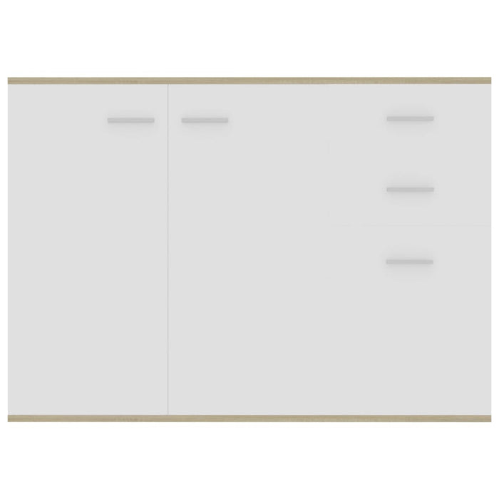 Medina Dressoir 105x30x75 cm spaanplaat wit en sonoma eikenkleurig