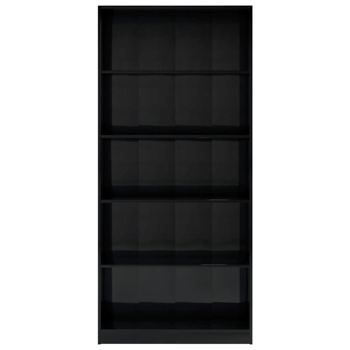 Medina Boekenkast met 5 schappen 80x24x175 cm spaanplaat zwart