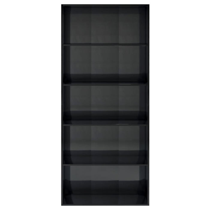 Medina Boekenkast met 5 schappen 80x30x189 cm spaanplaat zwart