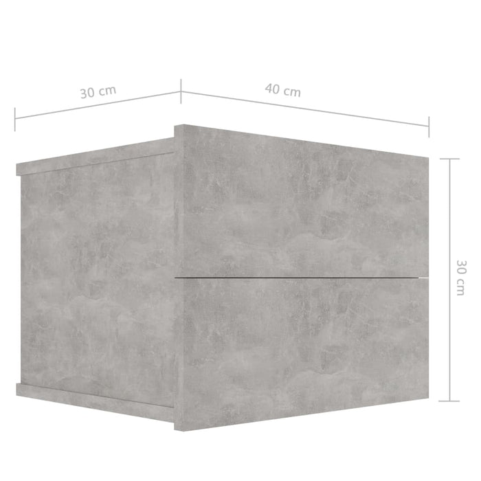 Medina Nachtkastjes 2 st 40x30x30 cm spaanplaat betongrijs