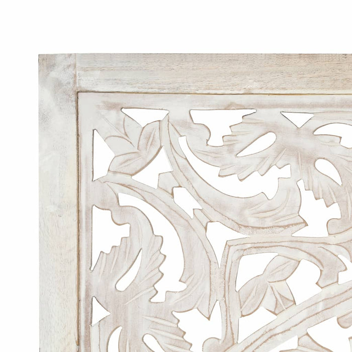 Medina Kamerscherm met 3 panelen handgesneden 120x165 cm mangohout wit