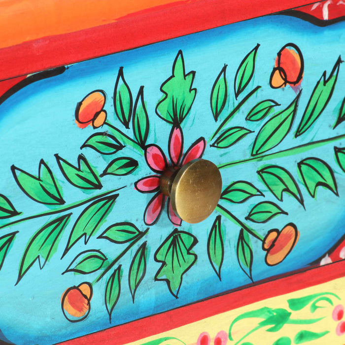 Medina Wandtafel handgeschilderd 80x35x75 cm massief mangohout