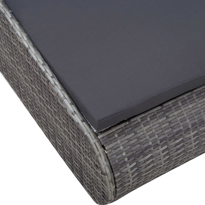 Medina Tuinbed met uitklapbaar dak 200x139 cm poly rattan grijs