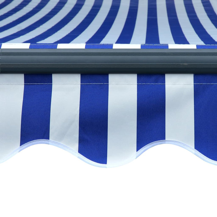 Medina Luifel handmatig uittrekbaar met LED 400x300 cm blauw en wit