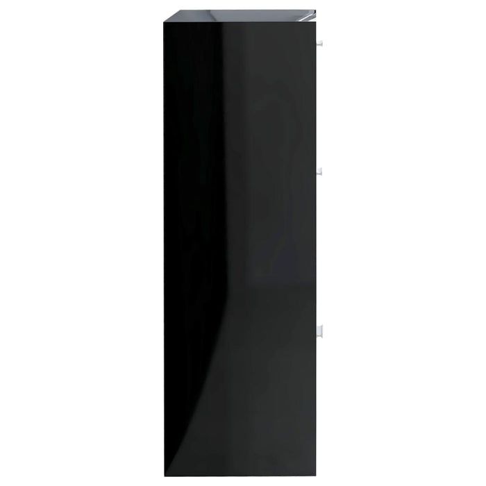 Medina Opbergkast 60x29,5x90 cm spaanplaat hoogglans zwart
