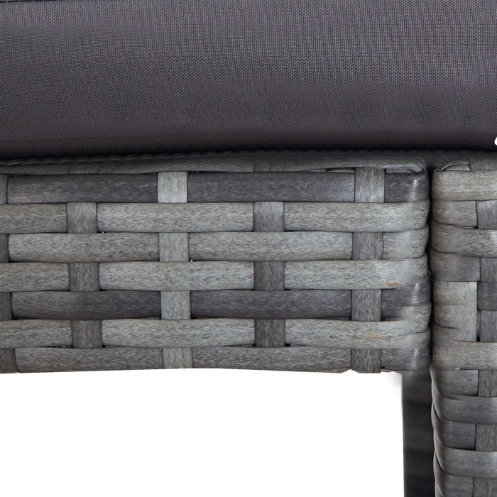Medina 7-delige Tuinbarset met kussens poly rattan grijs