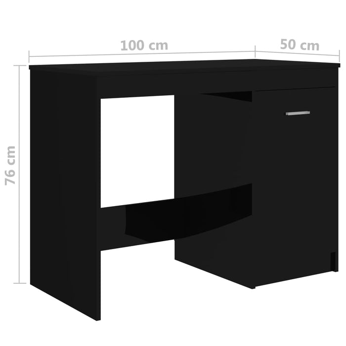 Medina Bureau 100x50x76 cm spaanplaat hoogglans zwart
